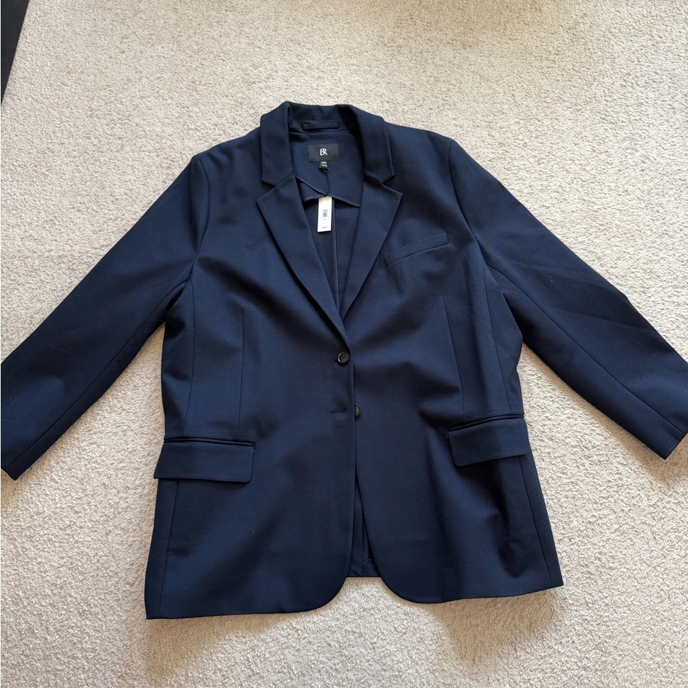 NWT BANANA REPUBLIC Everywhere Ponte Blazer Women's Size XXL Navy Blue